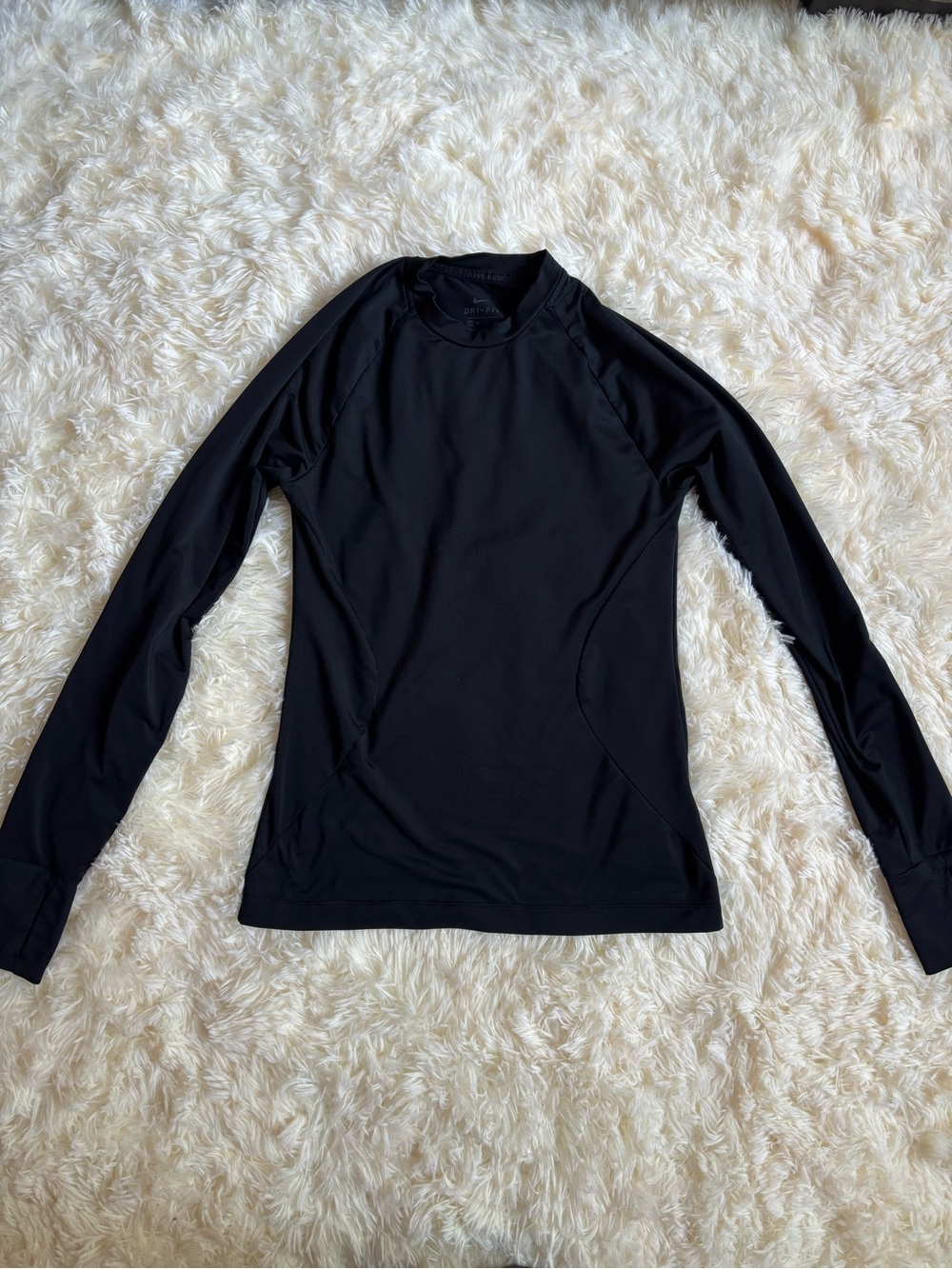 Nike Pro Dri-Fit Long Sleeve Top Black Thumb Loops XS